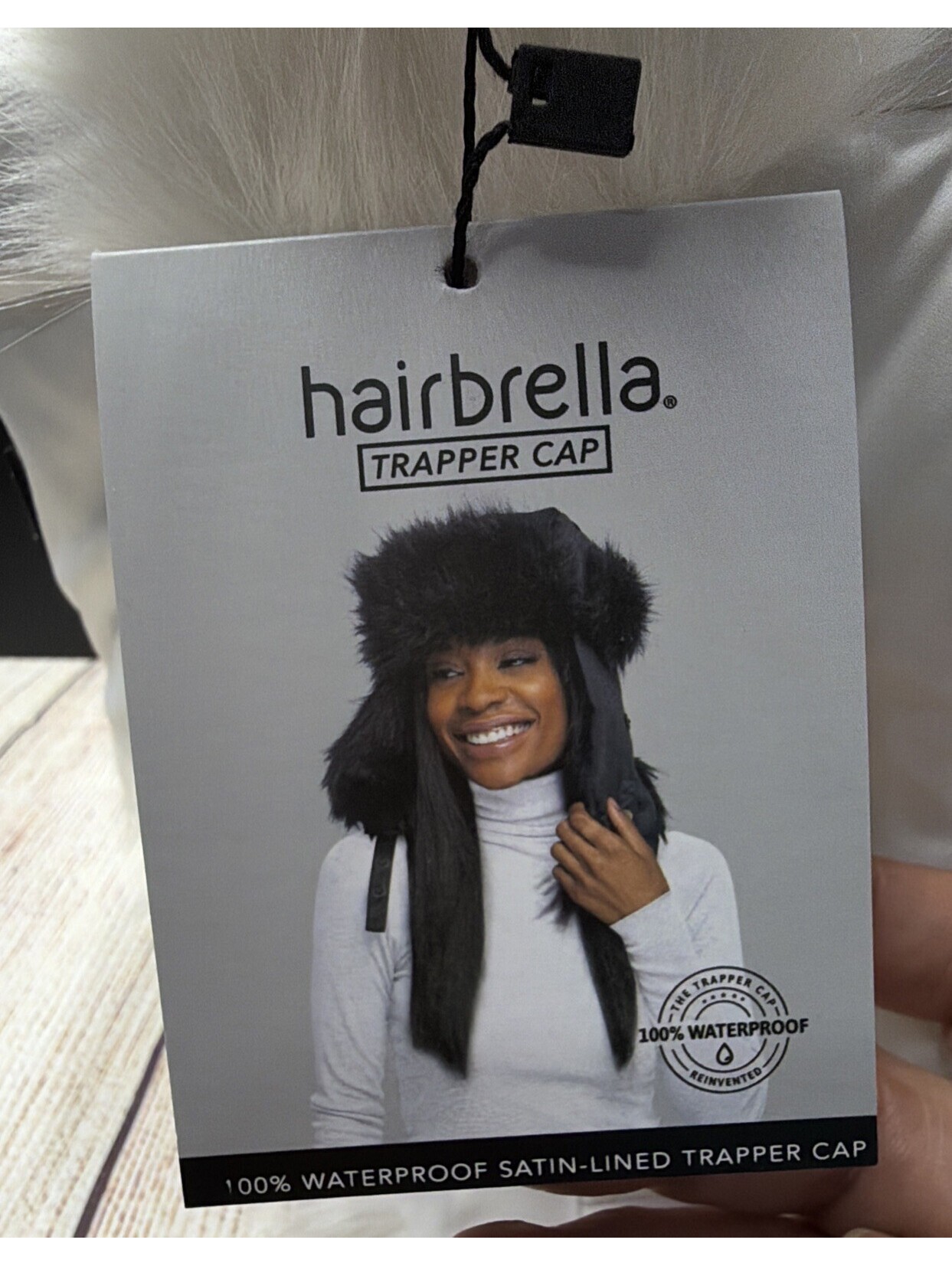 Hairbrella White Trapper Cap Faux Fur — image 7 of 7